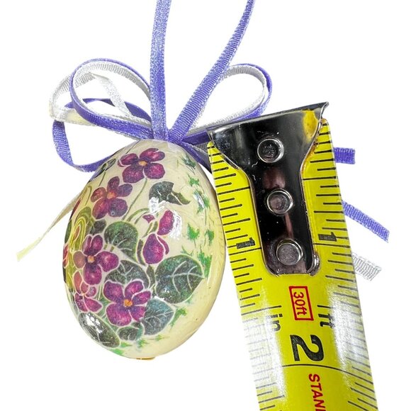 VTG Spring Easter Egg Paper Mache Floral Ornaments Made in Taiwan Lot of 12 NIB - Picture 6 of 10